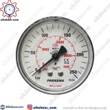 مانومتر پکنز PAKKENS صفحه 6 سانت افقی خشک 250 بار