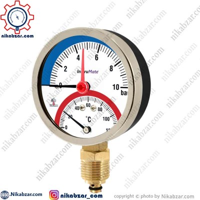 ترمومتر مانومتر اینسترومیت InstruMate صفحه 8 سانت عمودی 10 بار 120 درجه
